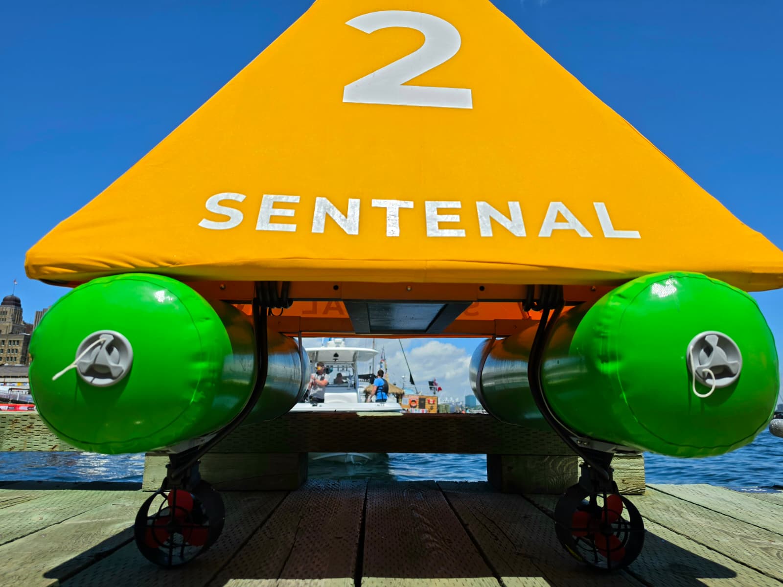 Stackable Sentenal units ready for transport and deployment